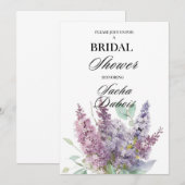 Invitation Florale moderne de douche nuptiale (Devant / Derrière)