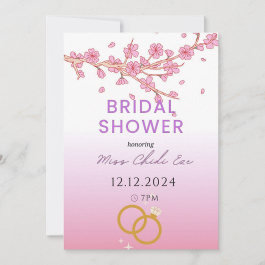 Invitation Florale moderne de douche nuptiale (Devant)