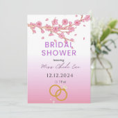 Invitation Florale moderne de douche nuptiale (Debout devant)