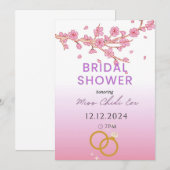 Invitation Florale moderne de douche nuptiale (Devant / Derrière)