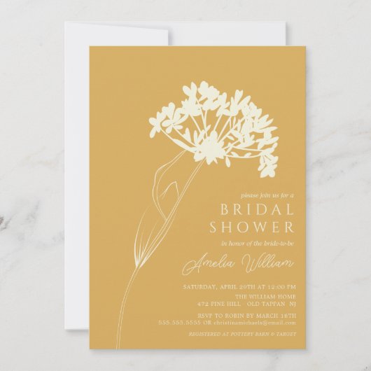 Invitation Florale moderne de douche nuptiale (Devant)