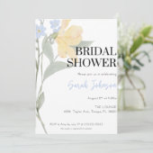Invitation Florale moderne de douche nuptiale (Debout devant)