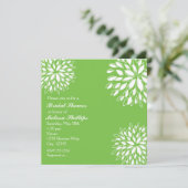 Invitation florale moderne de printemps vert lime  (Debout devant)