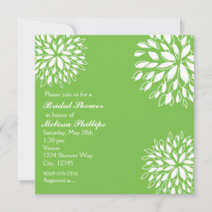 Invitation florale moderne de printemps vert lime 