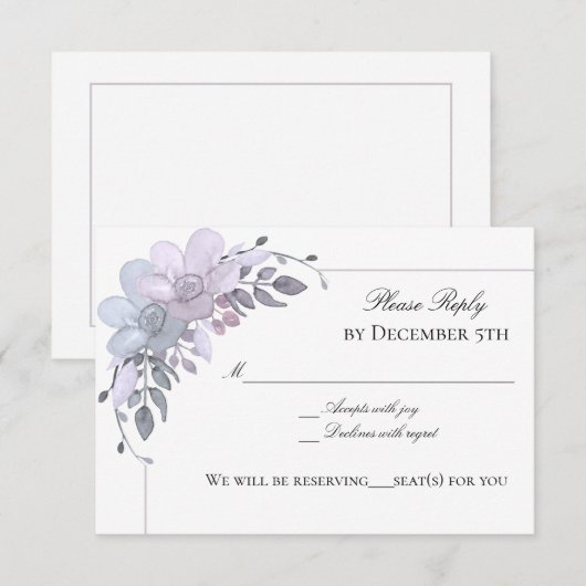 Invitation florale moderne d'hiver (Devant / Derrière)