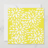 Invitation florale moderne printemps jaune et blan (Dos)