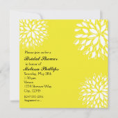 Invitation florale moderne printemps jaune et blan (Devant)