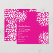 Invitation florale moderne rose chaud et blanc de  (Devant / Derrière)