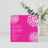Invitation florale moderne rose chaud et blanc de  (Debout devant)