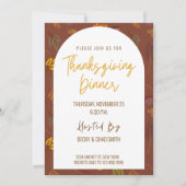 Invitation Florale moderne Thanksgiving Diner (Devant)
