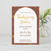 Invitation Florale moderne Thanksgiving Diner (Debout devant)