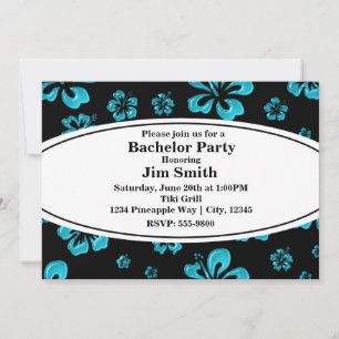Invitation florale noire à l'hibiscus tropical sar
