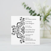 Invitation florale noire et blanche (Debout devant)