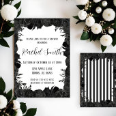 Invitation florale noire et blanche