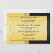 Invitation florale noire et or pour le 50e anniver (Dos)