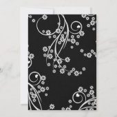 Invitation florale noire moderne de baby shower (Dos)