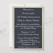 Invitation Florale Or pour les 50 ans de Mariage (Dos)