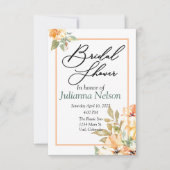 Invitation florale orange et jaune d'aquarelle (Devant)