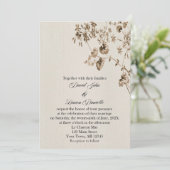 Invitation Florale Parchemin vintage (Debout devant)