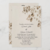 Invitation Florale Parchemin vintage (Devant / Derrière)