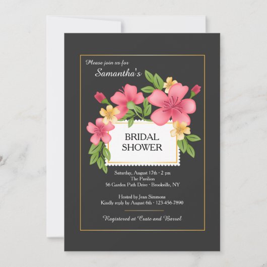 Invitation Florale Parfaite (Devant)