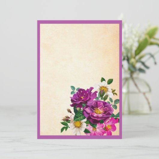 Invitation florale personnalisable (Debout devant)