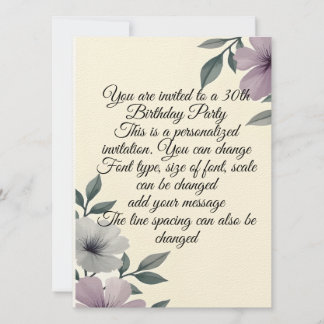 Invitation Florale personnalisée