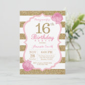 Invitation Florale Pink and Gold (Debout devant)