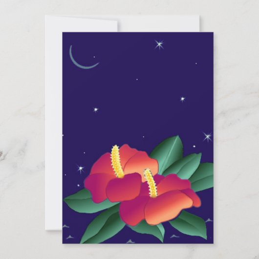 Invitation Florale polynésienne Tiki Tropical Nigh (Devant)