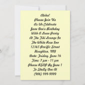 Invitation Florale polynésienne Tiki Tropical Nigh (Dos)