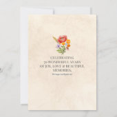 Invitation florale pour 70 ans – Conception élégan (Dos)