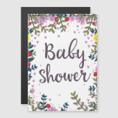 Invitation florale pour Baby Shower (Devant / Derrière)