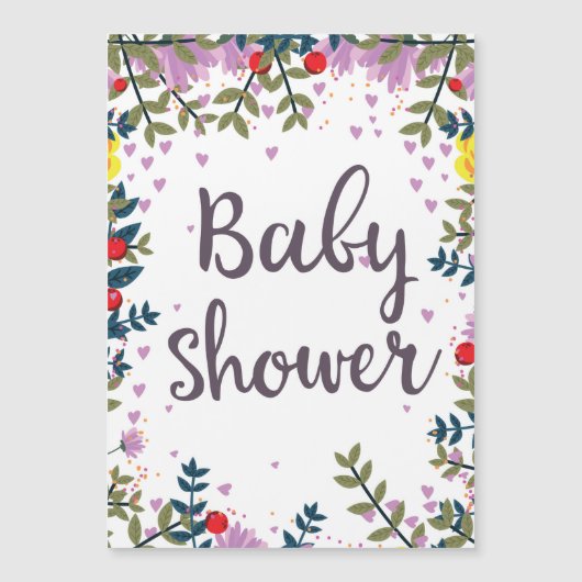 Invitation florale pour Baby Shower (Devant)