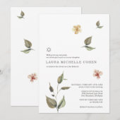 Invitation florale pour Bat Mitzvah botanique (Devant / Derrière)
