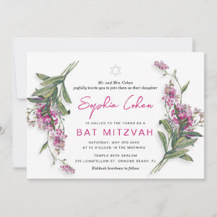 Invitation florale pour Bat Mitzvah botanique