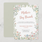 Invitation florale pour le brunch de la fête des m (Devant / Derrière)