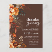 Invitation florale pour le dîner de Thanksgiving  (Devant)