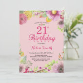Invitation florale pour les 21 ans des femmes Rose (Debout devant)
