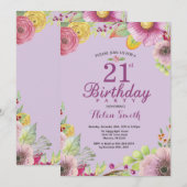 Invitation Florale pour les 21 ans des Femmes Viol (Devant / Derrière)