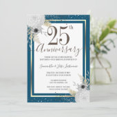 Invitation florale pour les 25 ans de mariage (Debout devant)
