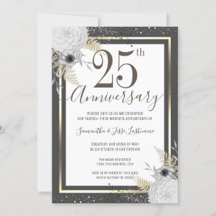 Invitation florale pour les 25 ans de mariage