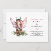 Invitation florale pour les 3 ans de la Fée Rose F (Devant)