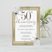Invitation florale pour les 50 ans de mariage (Debout devant)