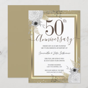 Invitation florale pour les 50 ans de mariage