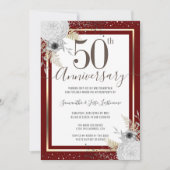 Invitation florale pour les 50 ans de mariage (Devant)