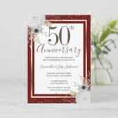 Invitation florale pour les 50 ans de mariage (Debout devant)