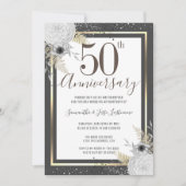 Invitation florale pour les 50 ans de mariage (Devant)