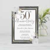Invitation florale pour les 50 ans de mariage (Debout devant)