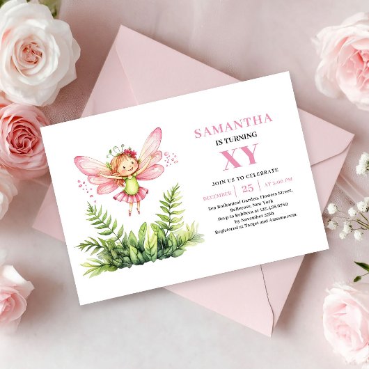 Invitation florale pour les 5 ans de la mignonne f