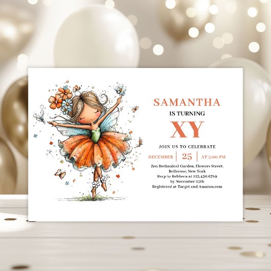 Invitation florale pour les 6 ans de la Fée Capric